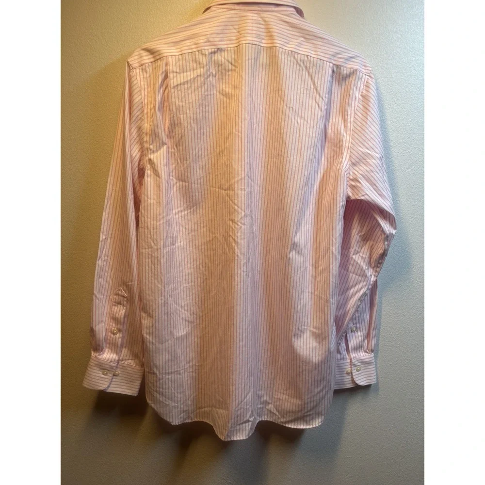 Ralph Lauren Men's 16 Pink‎ White Pinstripe Pony Long Sleeve Classic Fit 34/35